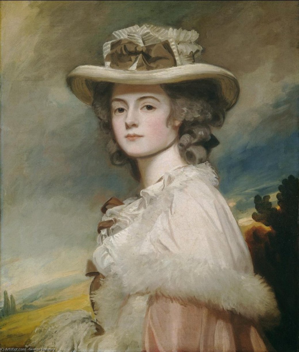 Wikioo.org - The Encyclopedia of Fine Arts - Painting, Artwork by George Romney - Mrs. Davies Davenport