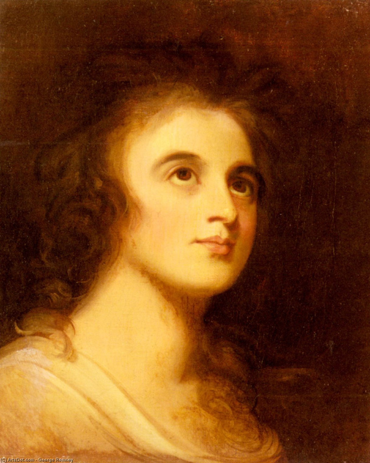 WikiOO.org - Encyclopedia of Fine Arts - Maleri, Artwork George Romney - Portrait of Emma Hamilton