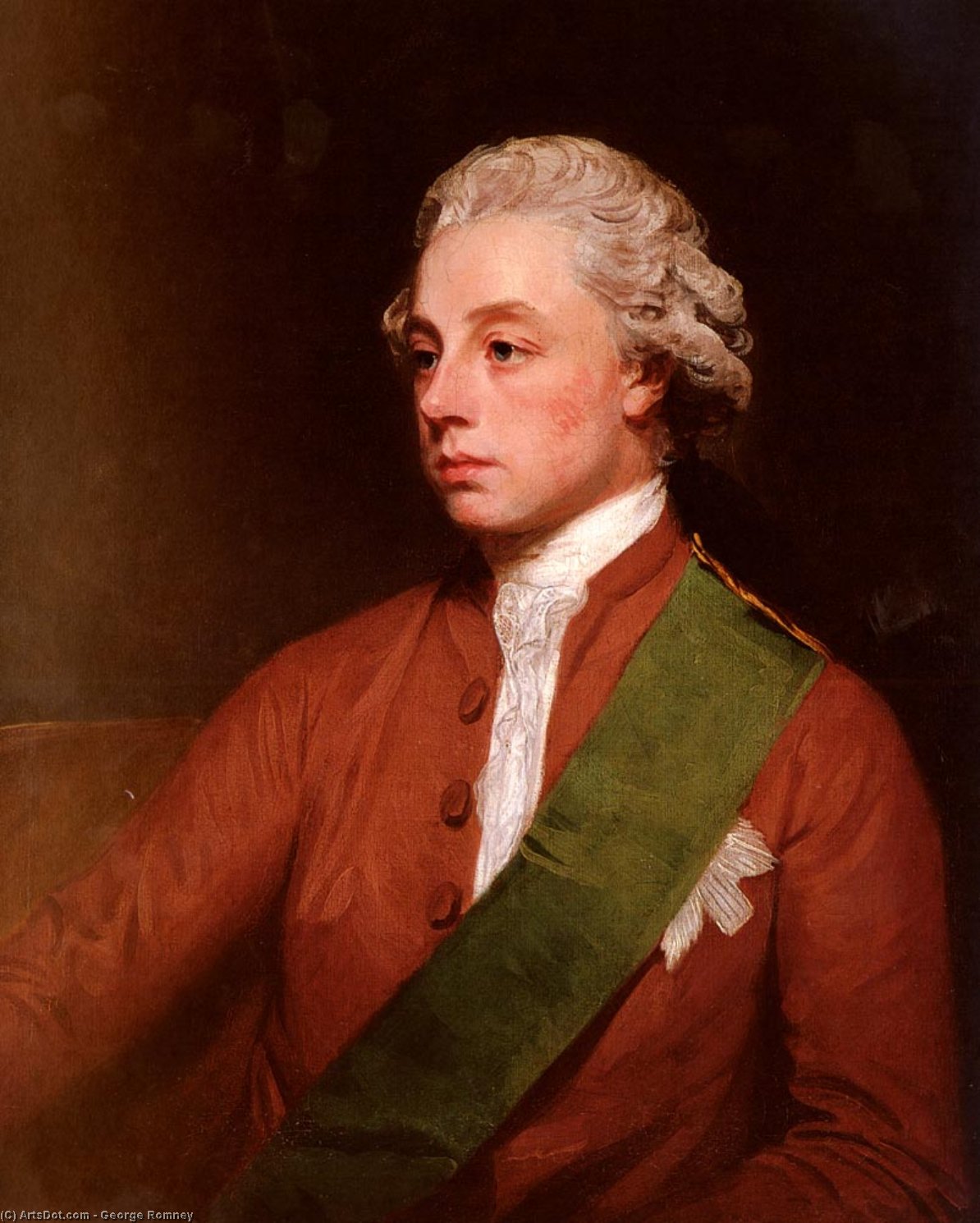 Wikioo.org - The Encyclopedia of Fine Arts - Painting, Artwork by George Romney - Portrait Of Frederick, 5th Earl Of Carlisle