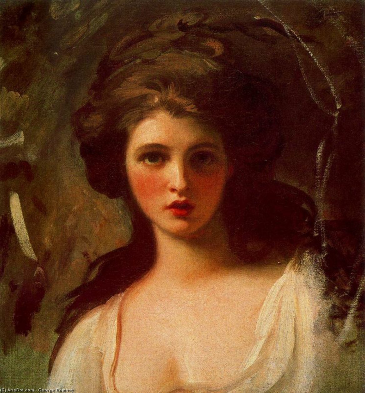 WikiOO.org - Enciclopedia of Fine Arts - Pictura, lucrări de artă George Romney - Retrato de Lady Hamilton como Circe