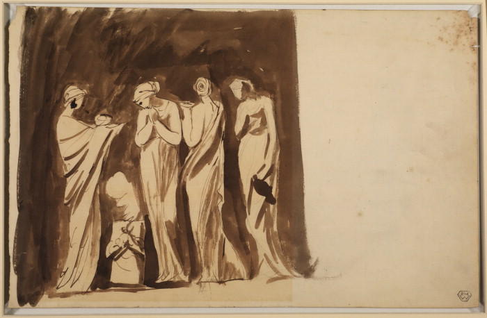 Wikioo.org - The Encyclopedia of Fine Arts - Painting, Artwork by George Romney - Study for 'The Vestal Virgins'