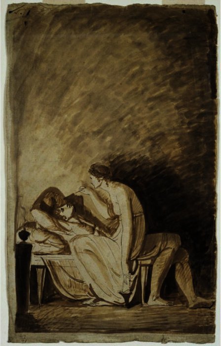 Wikioo.org - สารานุกรมวิจิตรศิลป์ - จิตรกรรม George Romney - The Origin of Painting