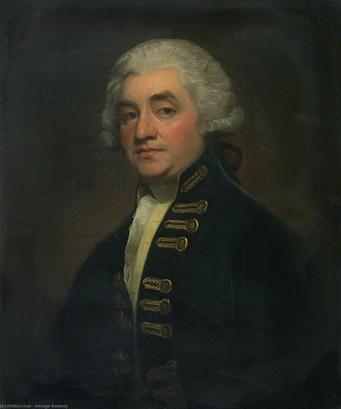 Wikioo.org - The Encyclopedia of Fine Arts - Painting, Artwork by George Romney - Vice-Admiral Sir Joshua Rowley