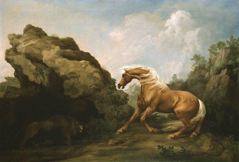 Wikioo.org - The Encyclopedia of Fine Arts - Painting, Artwork by George Stubbs - Horse Frightened by a Lion 1