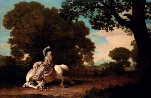 WikiOO.org - Encyclopedia of Fine Arts - Målning, konstverk George Stubbs - The Farmer's Wife and the Raven