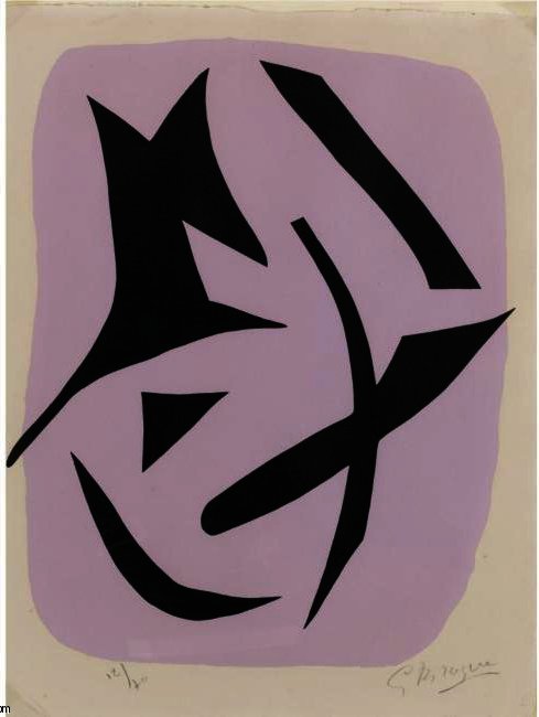 Wikioo.org - Bách khoa toàn thư về mỹ thuật - Vẽ tranh, Tác phẩm nghệ thuật Georges Braque - A Straight Black
