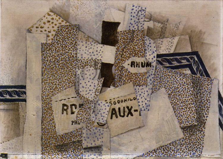 WikiOO.org - Encyclopedia of Fine Arts - Lukisan, Artwork Georges Braque - Bottle of Rum