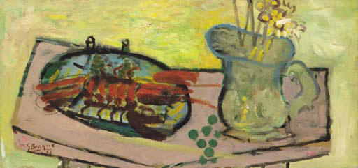 WikiOO.org - אנציקלופדיה לאמנויות יפות - ציור, יצירות אמנות Georges Braque - Bouquet And Lobster