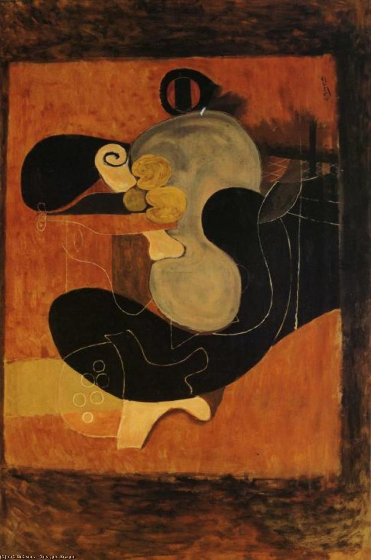 WikiOO.org - Εγκυκλοπαίδεια Καλών Τεχνών - Ζωγραφική, έργα τέχνης Georges Braque - Brown Still Life