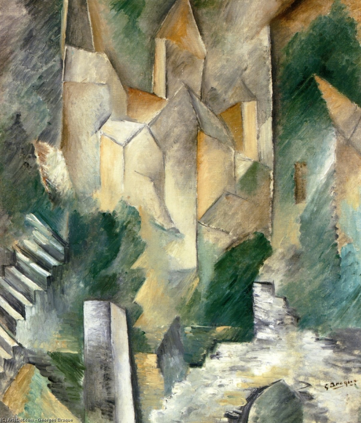WikiOO.org - Encyclopedia of Fine Arts - Maľba, Artwork Georges Braque - Churth at Carrieres Saint-Denis
