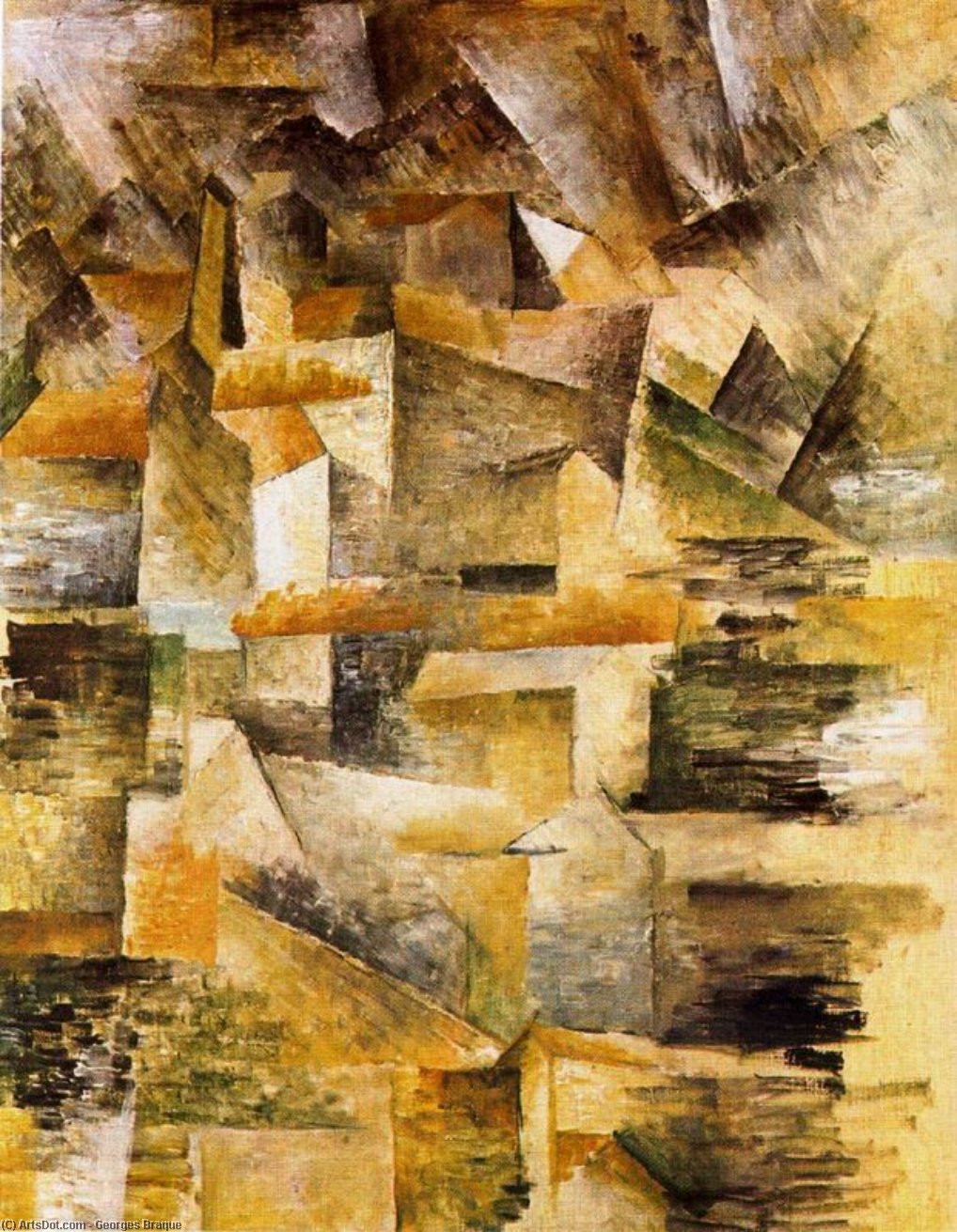 Wikioo.org - The Encyclopedia of Fine Arts - Painting, Artwork by Georges Braque - Factory of Rio Tinto in the L'estanque