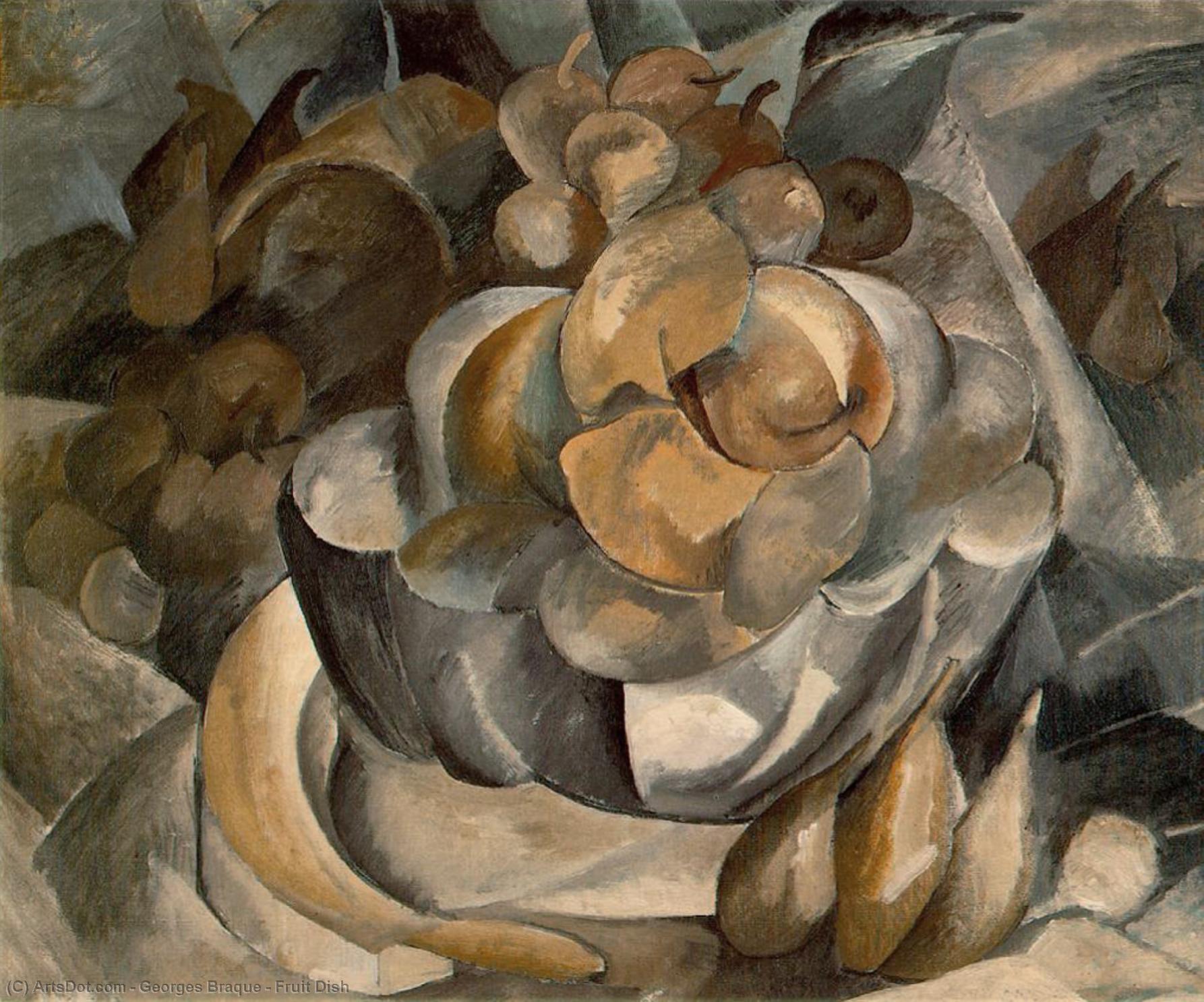 WikiOO.org - Encyclopedia of Fine Arts - Maleri, Artwork Georges Braque - Fruit Dish