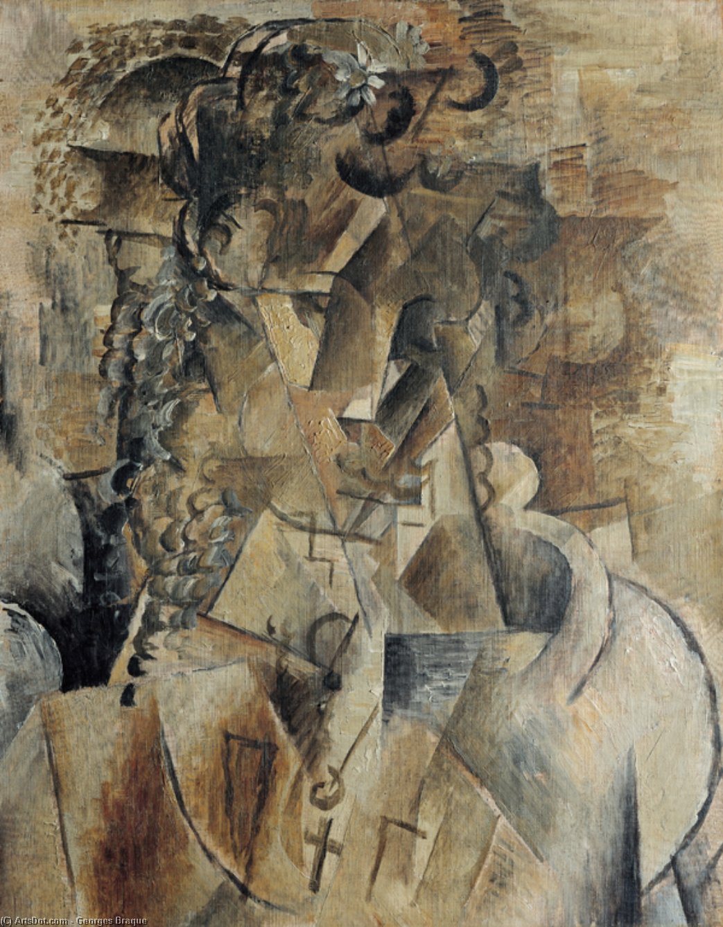 WikiOO.org - Encyclopedia of Fine Arts - Maalaus, taideteos Georges Braque - Girl With A Cross