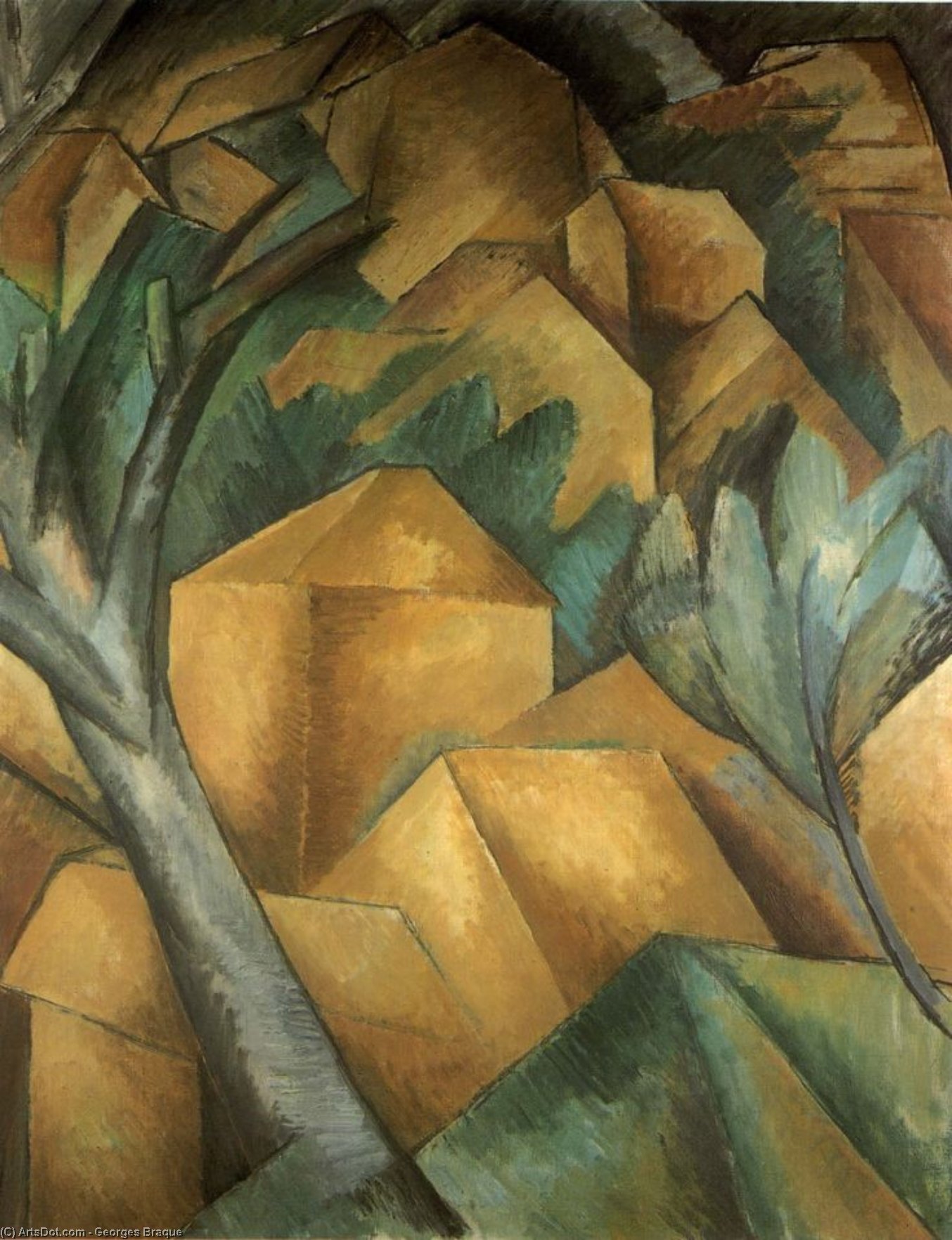 WikiOO.org - Encyclopedia of Fine Arts - Maalaus, taideteos Georges Braque - Houses At L'estaque