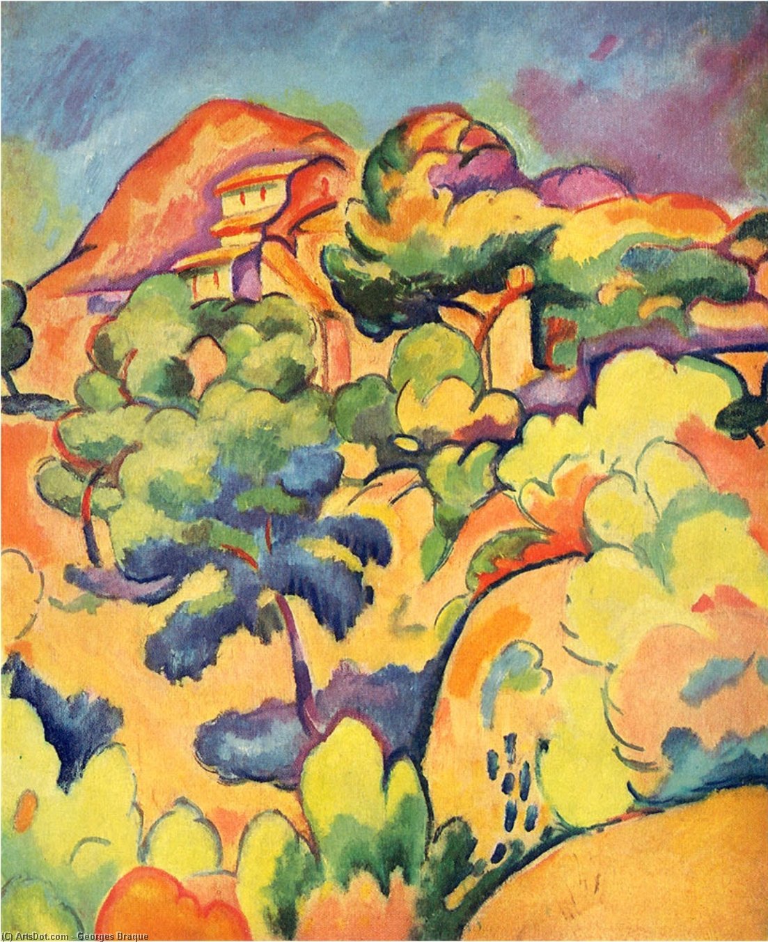 WikiOO.org - Encyclopedia of Fine Arts - Maleri, Artwork Georges Braque - Landscape At La Ciotat 1