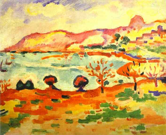 Wikioo.org – L'Encyclopédie des Beaux Arts - Peinture, Oeuvre de Georges Braque - paysage dans estaque