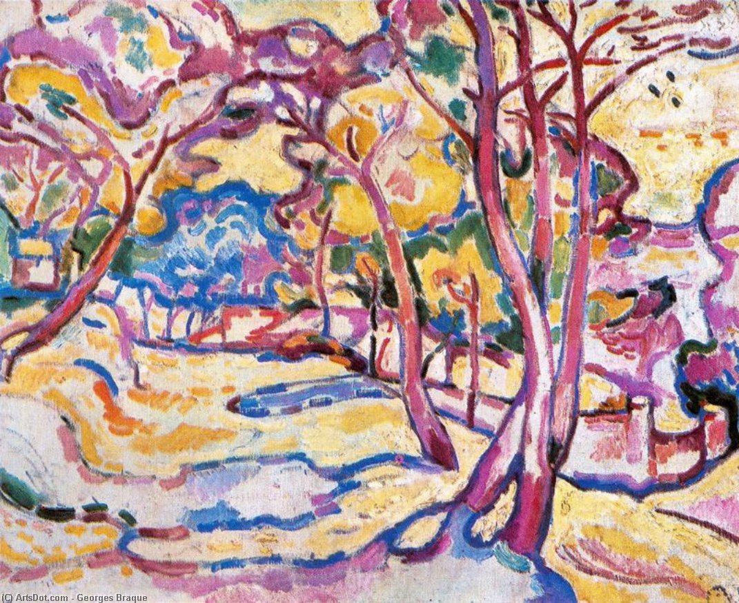 Wikioo.org - The Encyclopedia of Fine Arts - Painting, Artwork by Georges Braque - Landscape of L'estaque