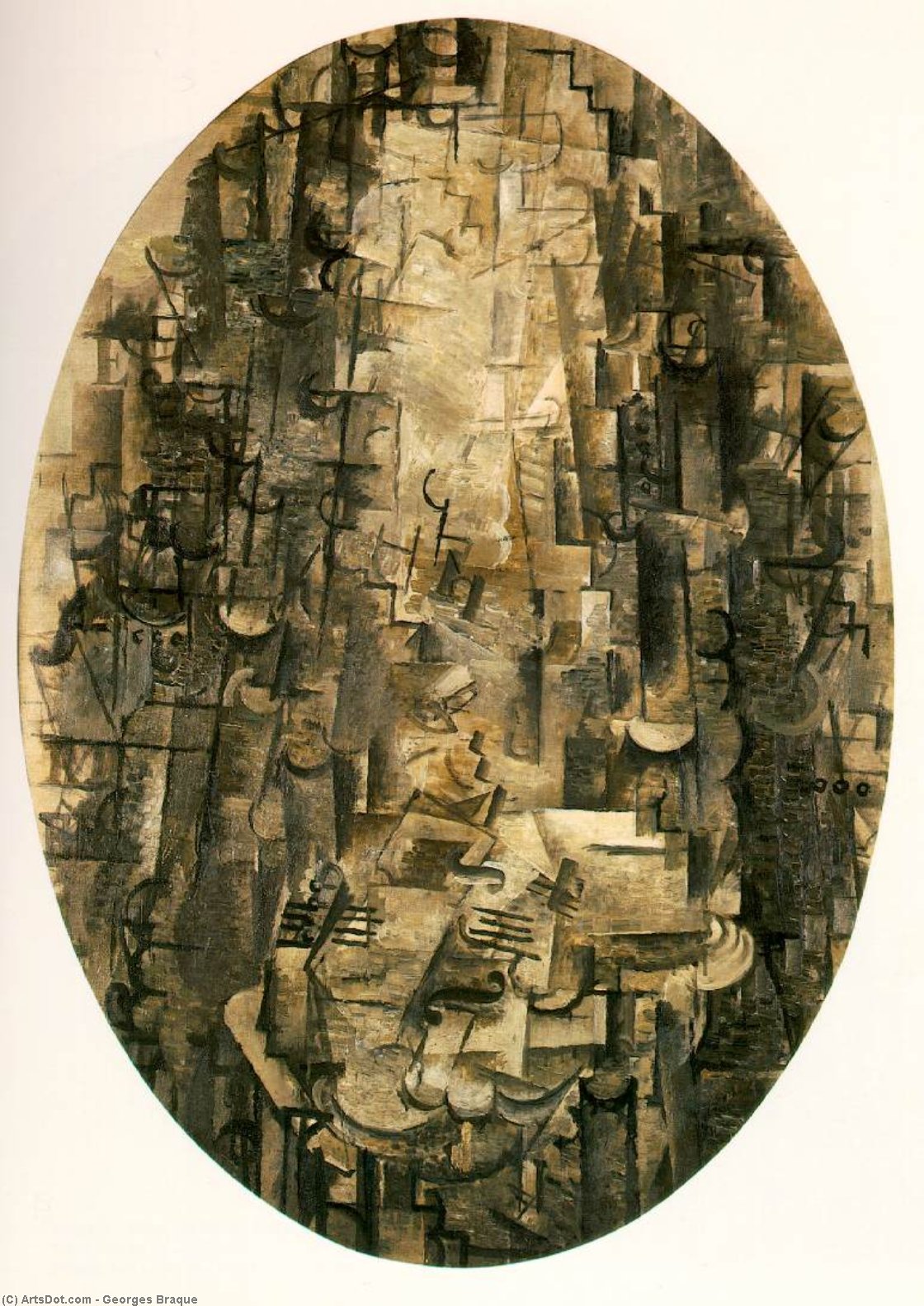 Wikioo.org - The Encyclopedia of Fine Arts - Painting, Artwork by Georges Braque - Man with a violin