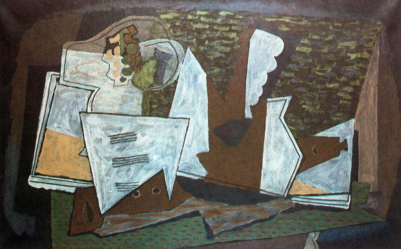 Wikioo.org - The Encyclopedia of Fine Arts - Painting, Artwork by Georges Braque - Musical instruments and Fruit