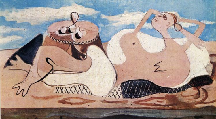 Wikioo.org - The Encyclopedia of Fine Arts - Painting, Artwork by Georges Braque - Nude Reclining On A Guéridon