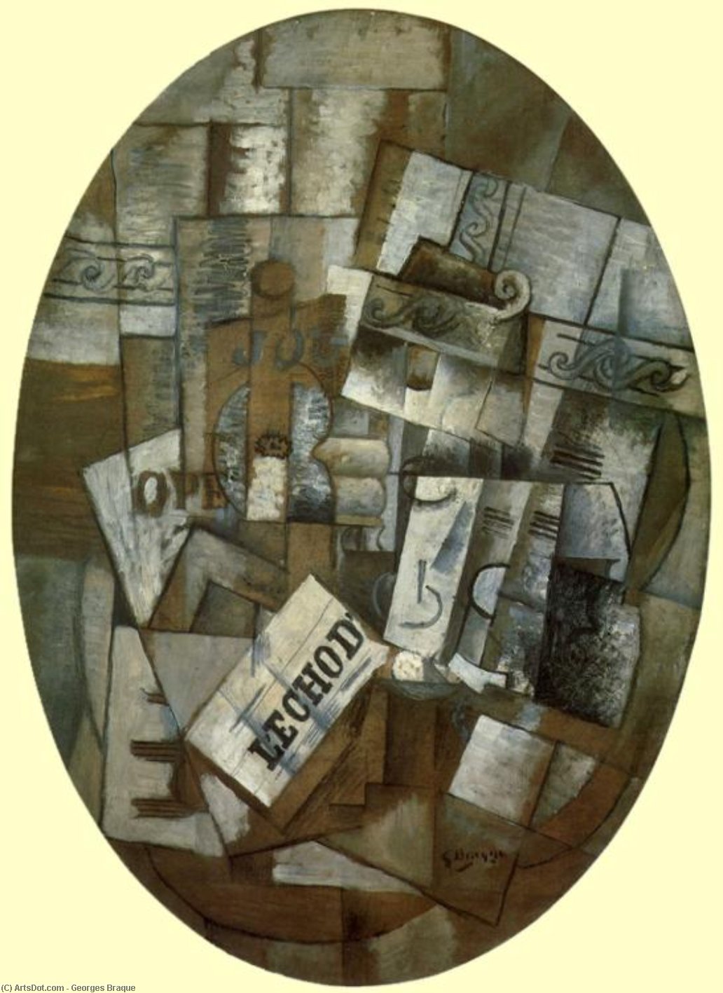 Wikioo.org - The Encyclopedia of Fine Arts - Painting, Artwork by Georges Braque - Pedestal Table
