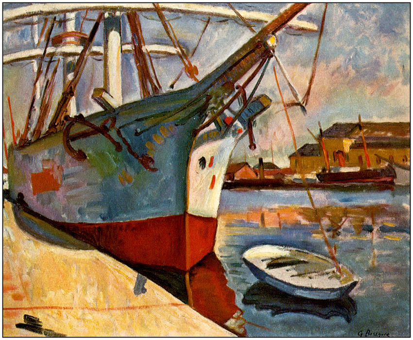 WikiOO.org - אנציקלופדיה לאמנויות יפות - ציור, יצירות אמנות Georges Braque - Ship At Le Havre (Aka Ship In Harbort, Le Havre)