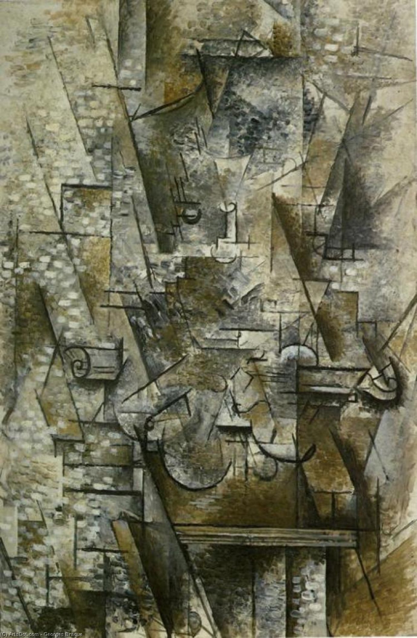 WikiOO.org - Encyclopedia of Fine Arts - Maleri, Artwork Georges Braque - Still Life with a Violin