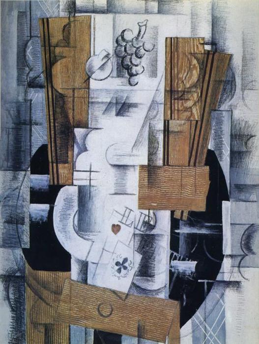 Wikioo.org - The Encyclopedia of Fine Arts - Painting, Artwork by Georges Braque - Still Life With Playing Cards