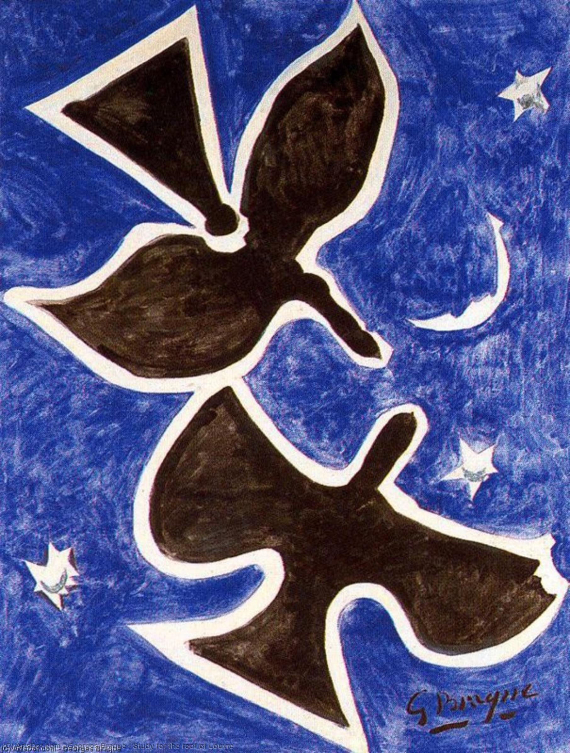 WikiOO.org - Энциклопедия изобразительного искусства - Живопись, Картины  Georges Braque - Исследование для тот  Крыша  самого  решетка