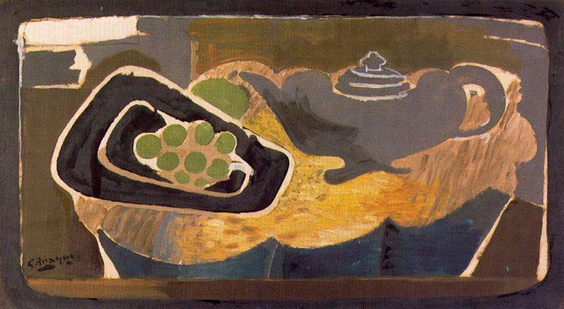 Wikioo.org - สารานุกรมวิจิตรศิลป์ - จิตรกรรม Georges Braque - Tea and Grape