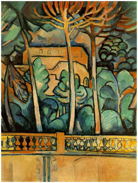 WikiOO.org - Encyclopedia of Fine Arts - Maleri, Artwork Georges Braque - Terrace Of Hotel Mistral