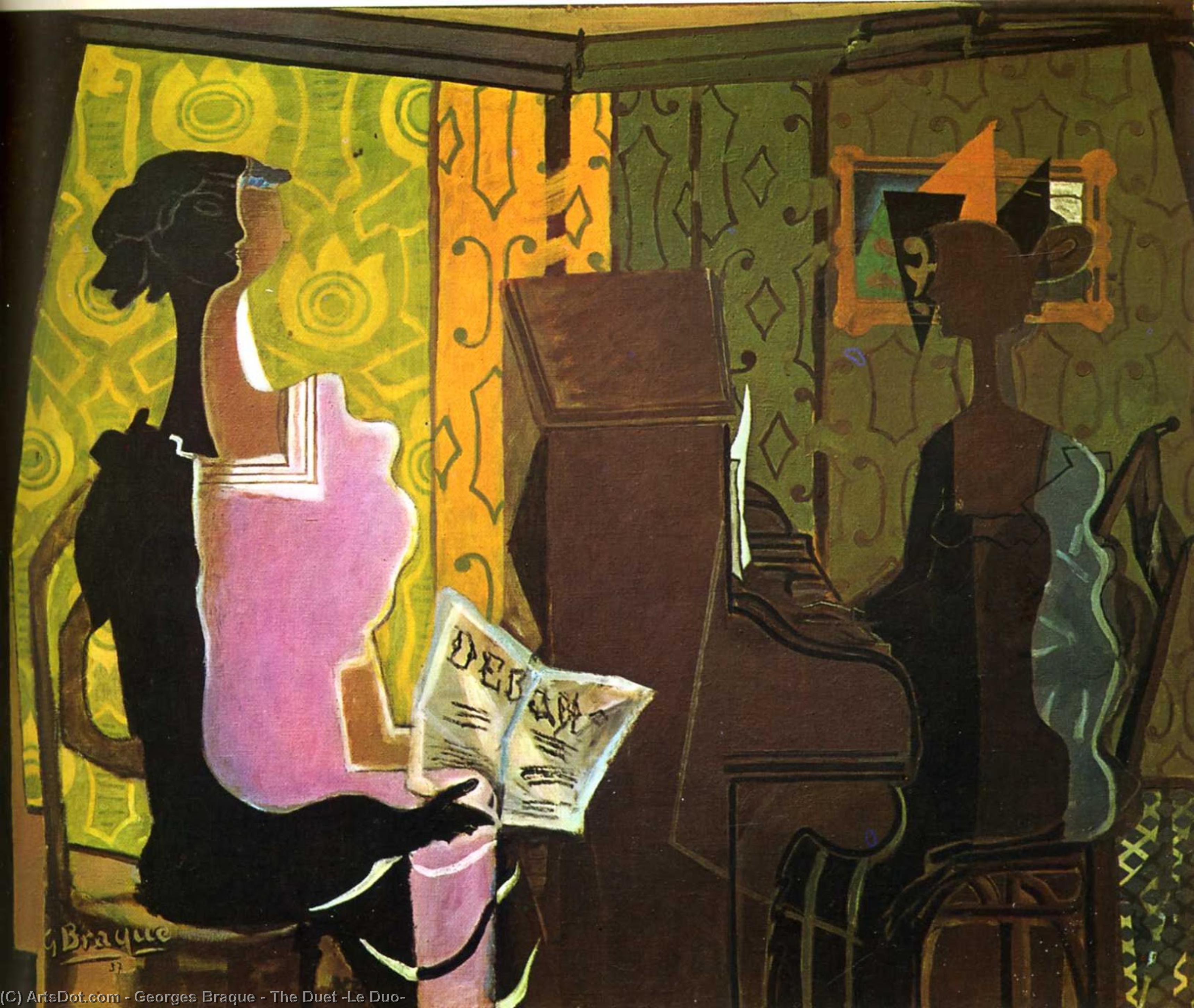 Wikioo.org – La Enciclopedia de las Bellas Artes - Pintura, Obras de arte de Georges Braque - el dueto ( le duo )