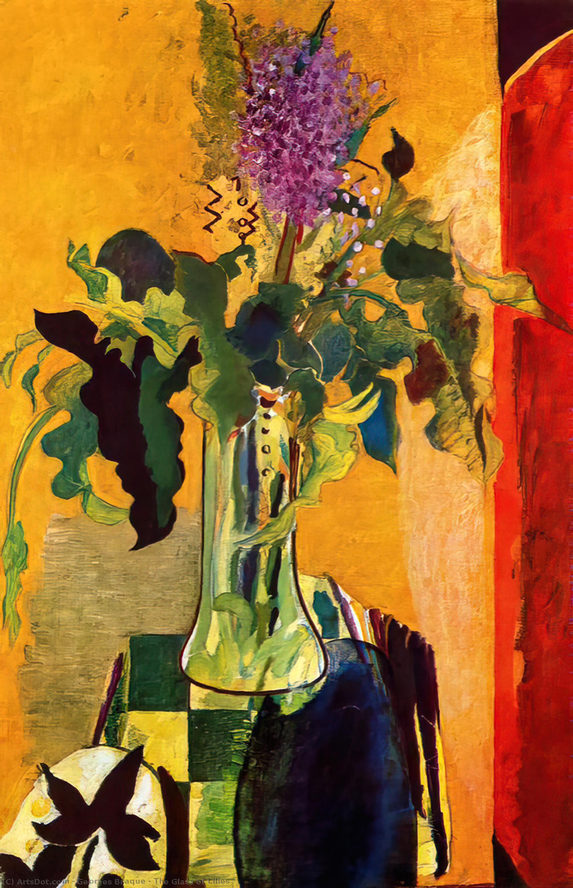 Wikioo.org - Bách khoa toàn thư về mỹ thuật - Vẽ tranh, Tác phẩm nghệ thuật Georges Braque - The Glass of Lilies