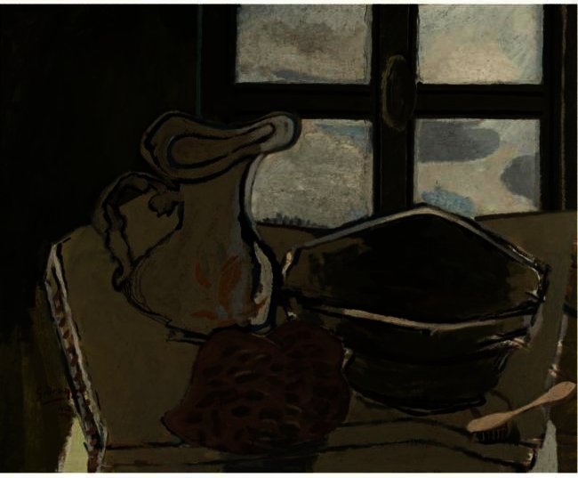 Wikoo.org - موسوعة الفنون الجميلة - اللوحة، العمل الفني Georges Braque - The Green Bowl