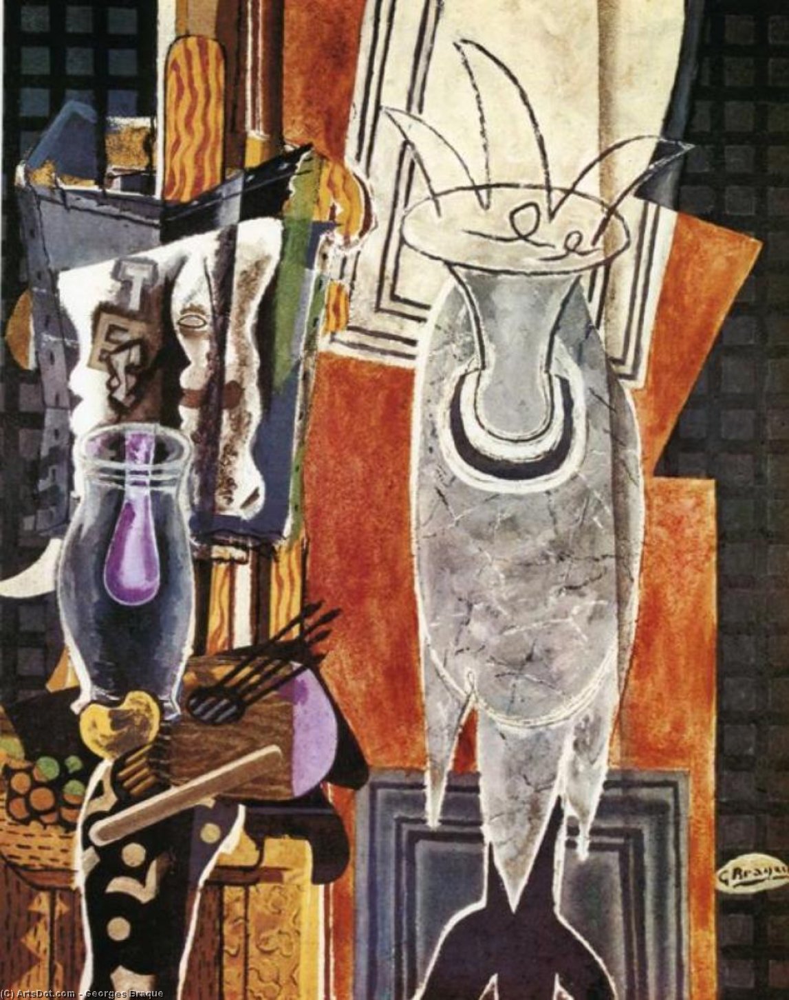 Wikioo.org – La Enciclopedia de las Bellas Artes - Pintura, Obras de arte de Georges Braque - el guéridon 1