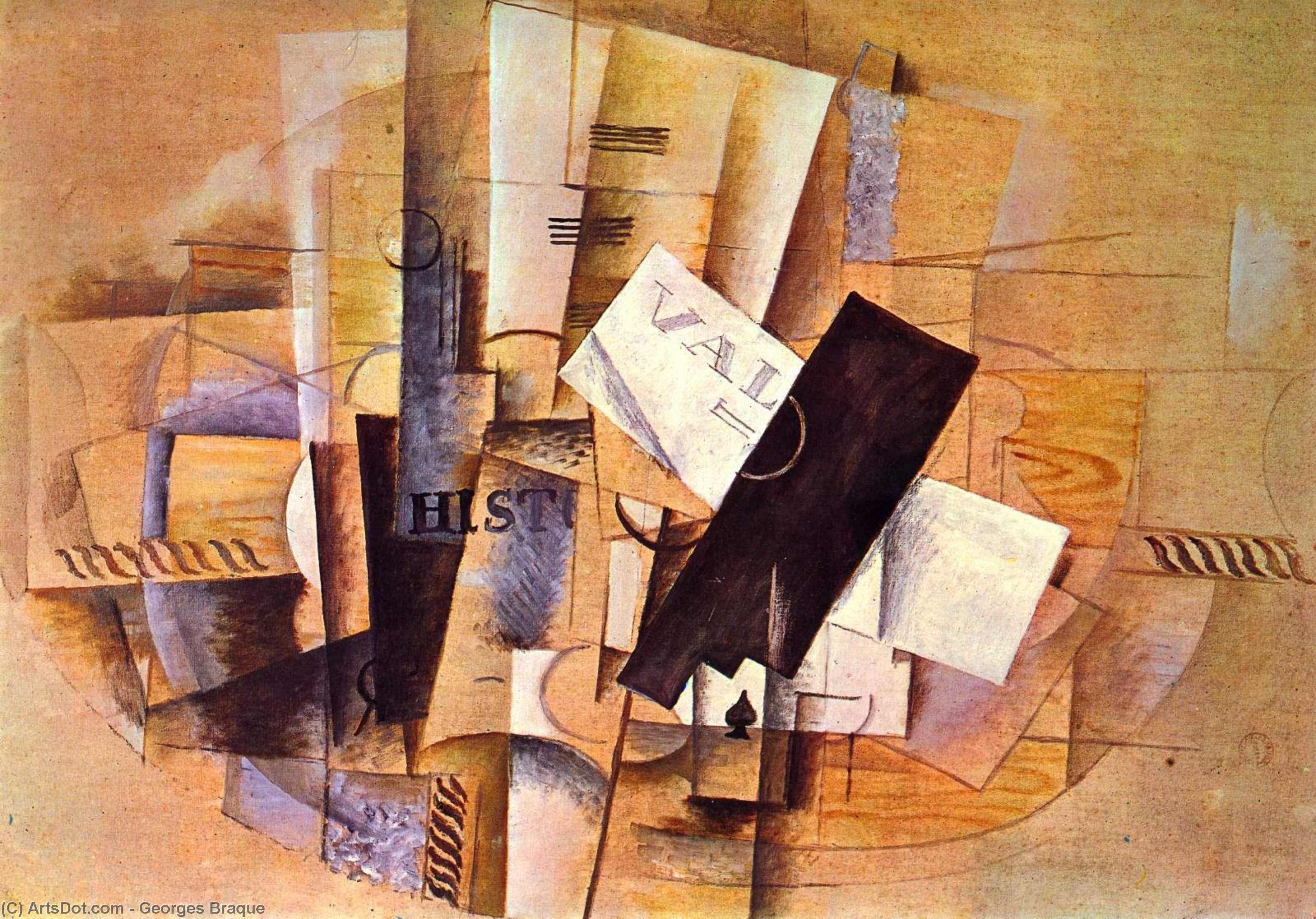 Wikioo.org - Bách khoa toàn thư về mỹ thuật - Vẽ tranh, Tác phẩm nghệ thuật Georges Braque - The musician's table