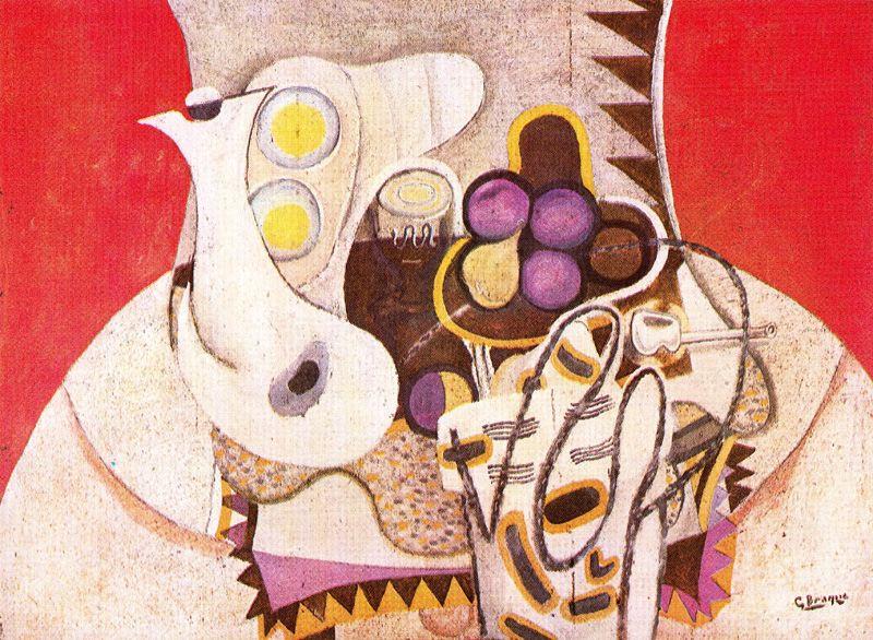 Wikioo.org - Bách khoa toàn thư về mỹ thuật - Vẽ tranh, Tác phẩm nghệ thuật Georges Braque - The red mantel 2