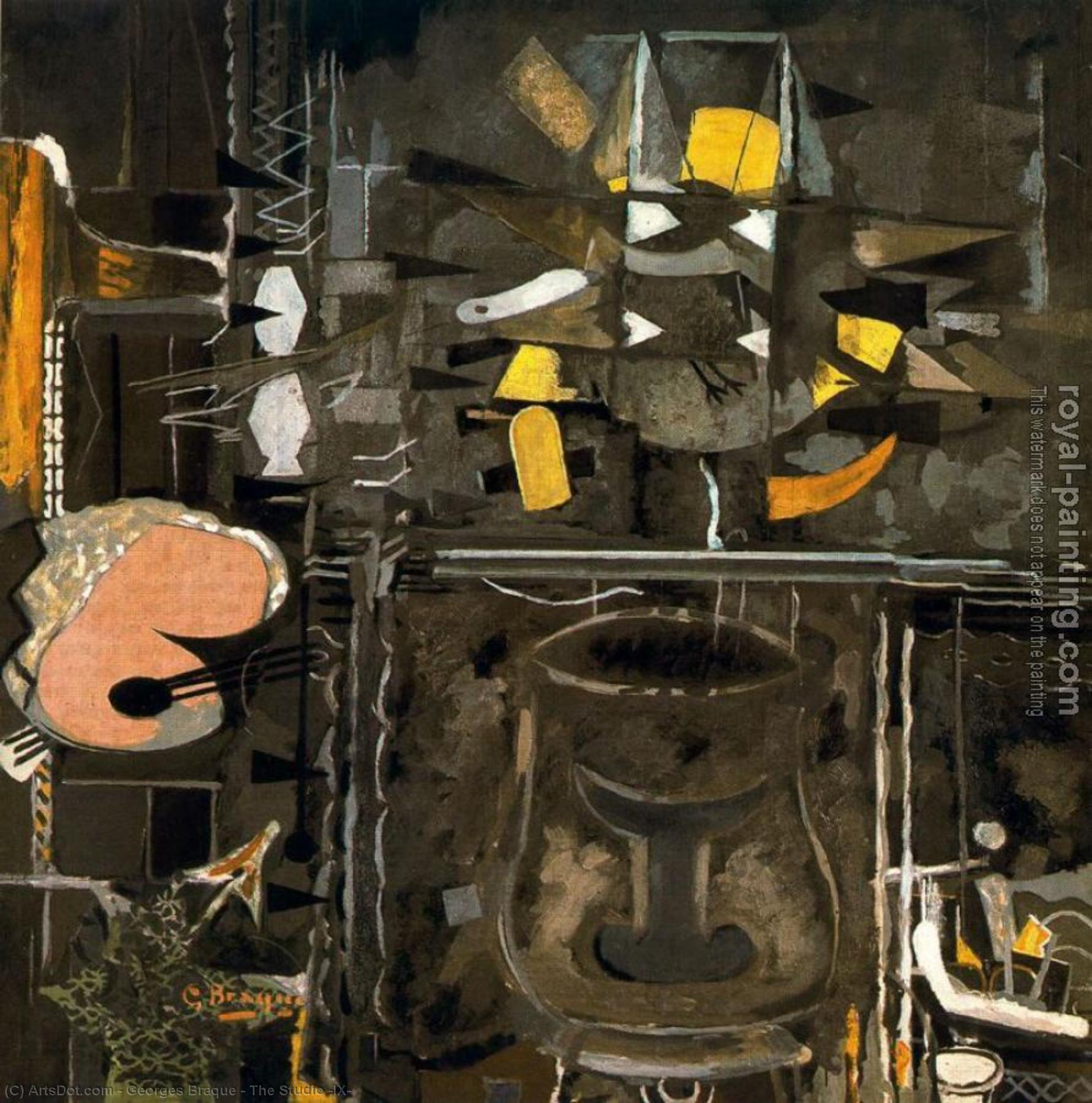 Wikoo.org - موسوعة الفنون الجميلة - اللوحة، العمل الفني Georges Braque - The Studio (IX)