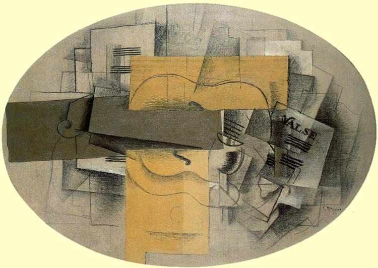 Wikioo.org - The Encyclopedia of Fine Arts - Painting, Artwork by Georges Braque - The Violin Valse