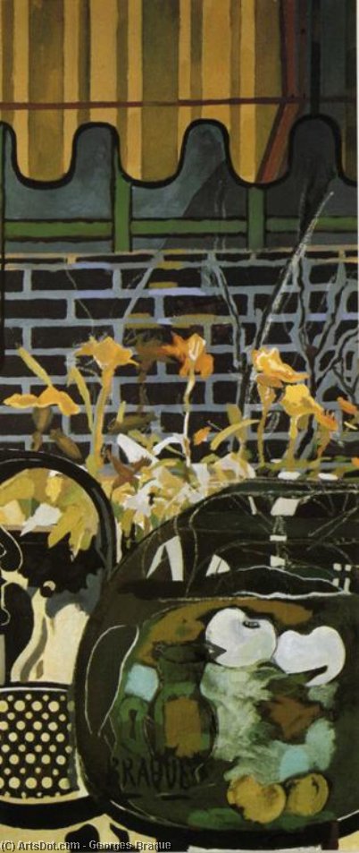 Wikoo.org - موسوعة الفنون الجميلة - اللوحة، العمل الفني Georges Braque - The Window Shade