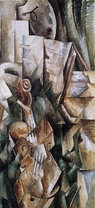 Wikioo.org - สารานุกรมวิจิตรศิลป์ - จิตรกรรม Georges Braque - Violin On Palette