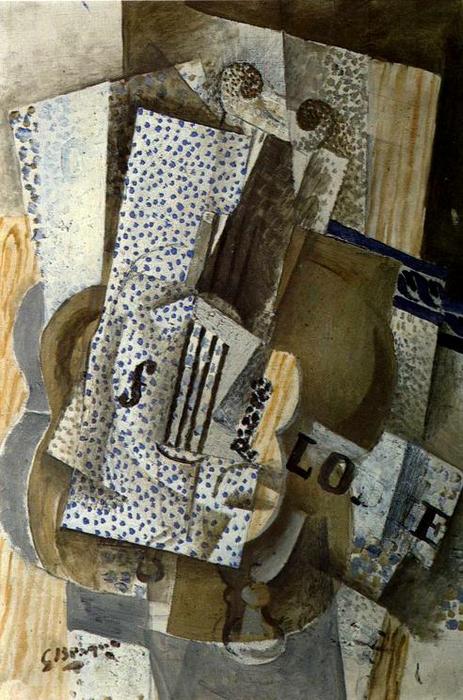 WikiOO.org - Энциклопедия изобразительного искусства - Живопись, Картины  Georges Braque - Скрипка Мелоди