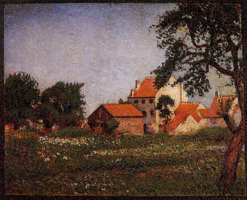 Wikioo.org - The Encyclopedia of Fine Arts - Painting, Artwork by Georges Lemmen - Houses at La Hulpe