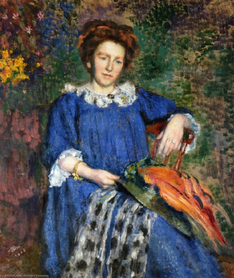 WikiOO.org - Encyclopedia of Fine Arts - Maleri, Artwork Georges Lemmen - Madame Lemmen