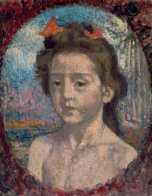 Wikioo.org – La Enciclopedia de las Bellas Artes - Pintura, Obras de arte de Georges Lemmen - Portrait de jeune fille
