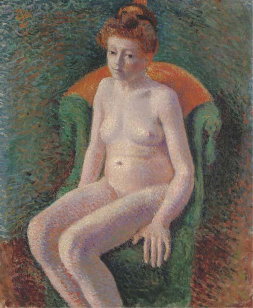 Wikoo.org - موسوعة الفنون الجميلة - اللوحة، العمل الفني Georges Lemmen - seated Nude