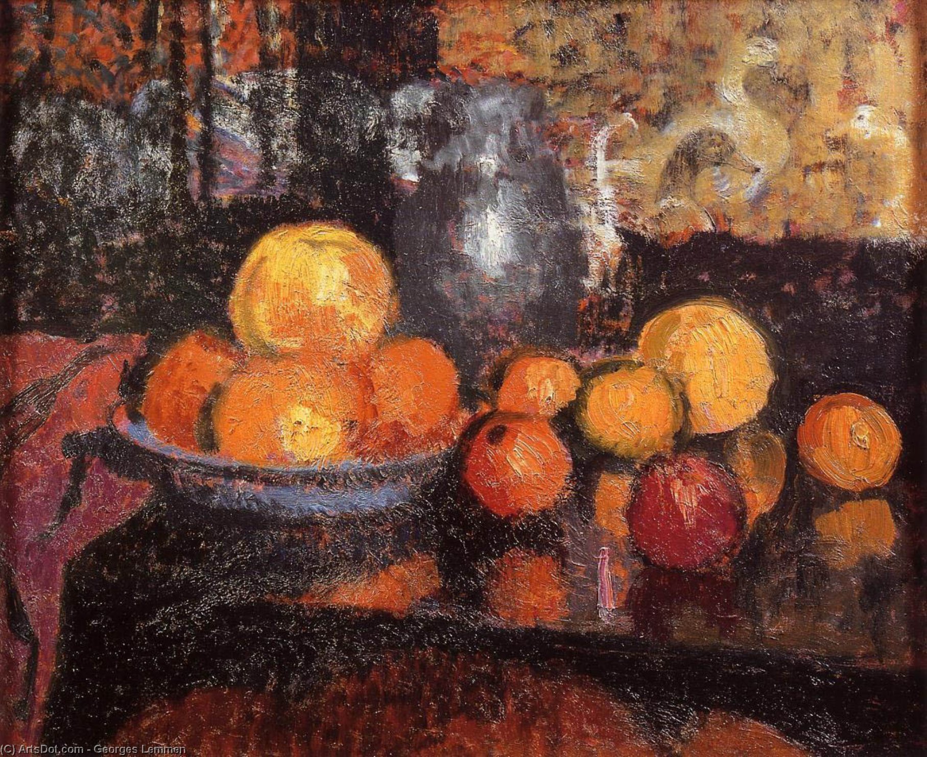 WikiOO.org - Εγκυκλοπαίδεια Καλών Τεχνών - Ζωγραφική, έργα τέχνης Georges Lemmen - Still Life with Fruit