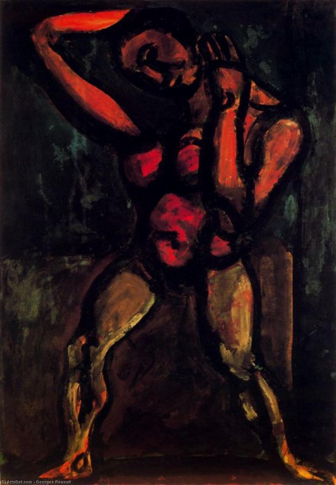 Wikioo.org - The Encyclopedia of Fine Arts - Painting, Artwork by Georges Rouault - Acrobat XVI or Fighter