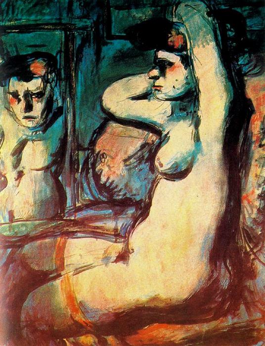Wikioo.org – La Enciclopedia de las Bellas Artes - Pintura, Obras de arte de Georges Rouault - antes de el espejo
