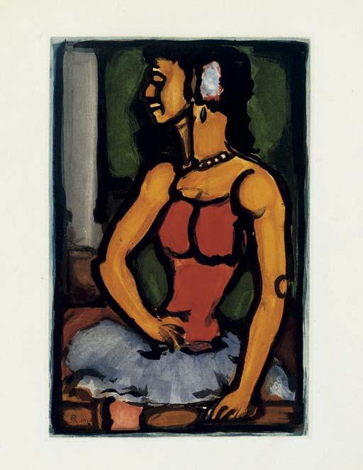 WikiOO.org - Encyclopedia of Fine Arts - Maleri, Artwork Georges Rouault - Bitter shower, from Cirque de l'Etoile shooting